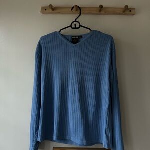Country Road Sky Blue V-Neck Sweater